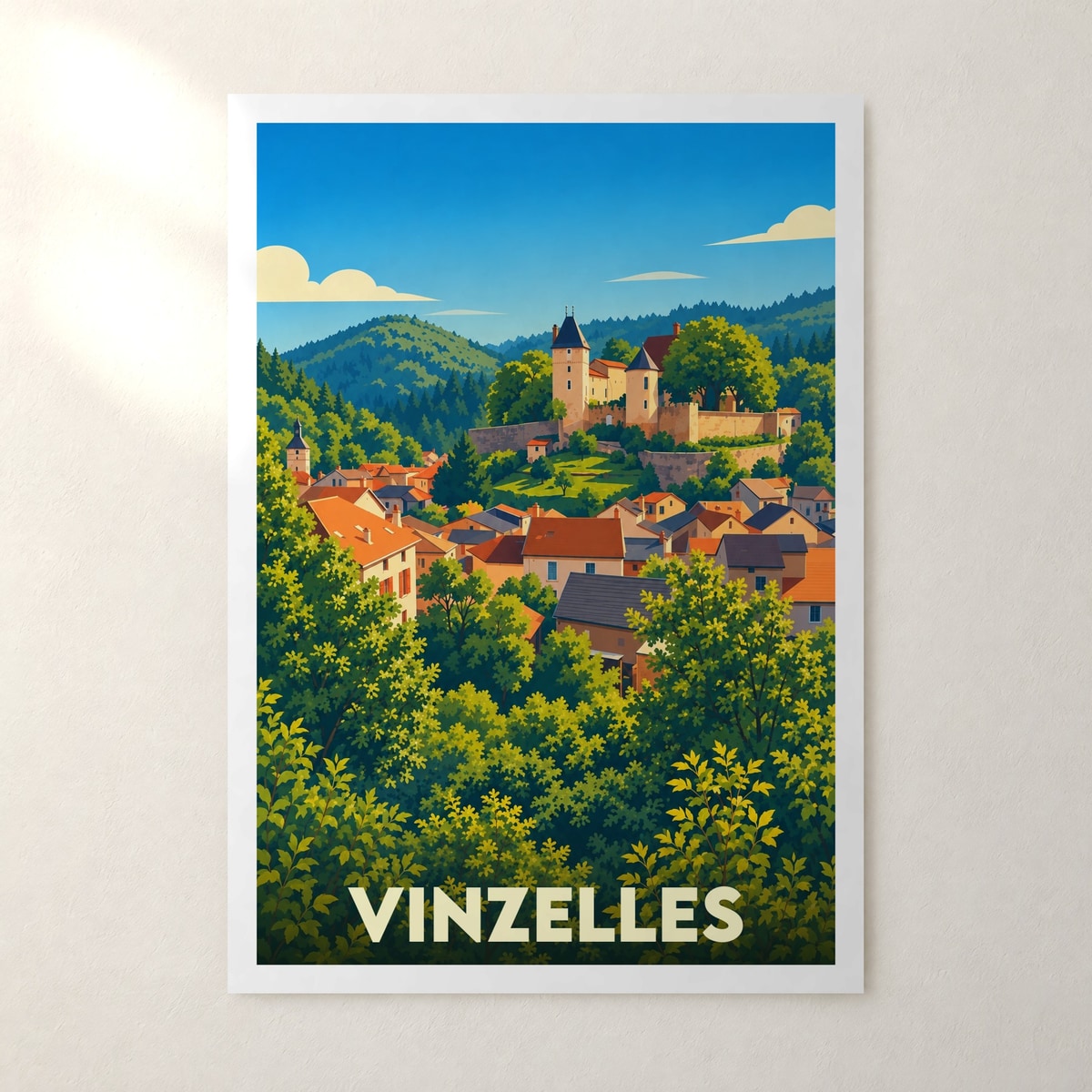 Affiche Vinzelles (Puy-de-Dôme) – sans cadre, accrochée au mur