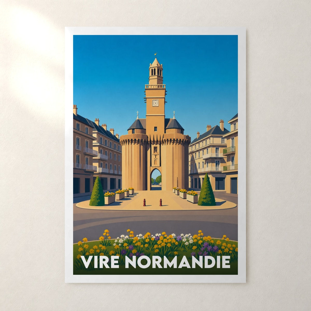 Affiche Vire Normandie – sans cadre, accrochée au mur