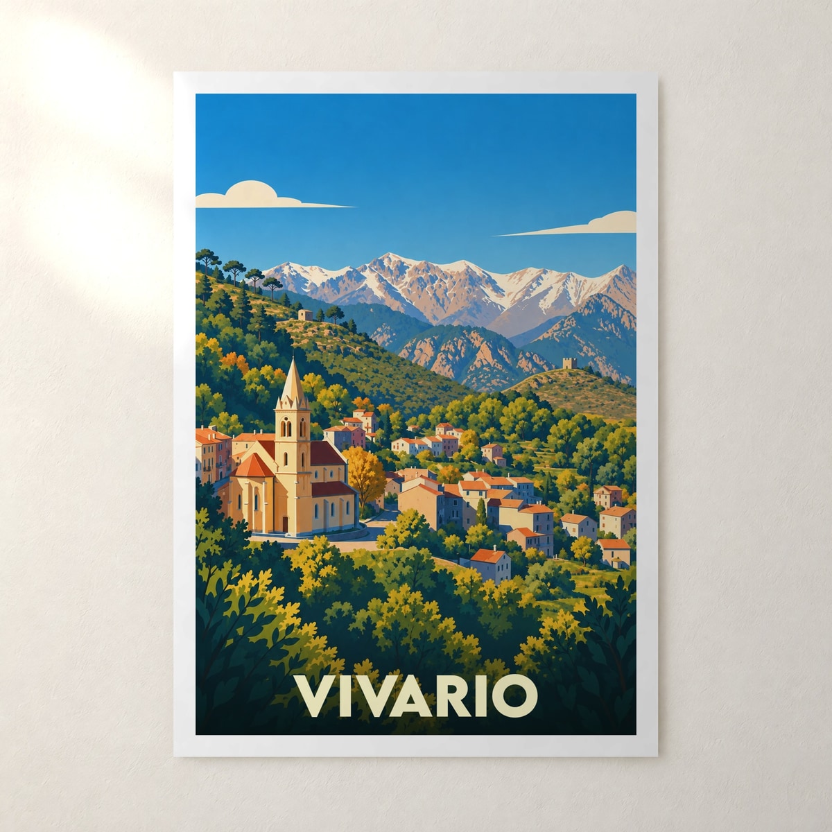 Affiche Vivario – sans cadre, accrochée au mur