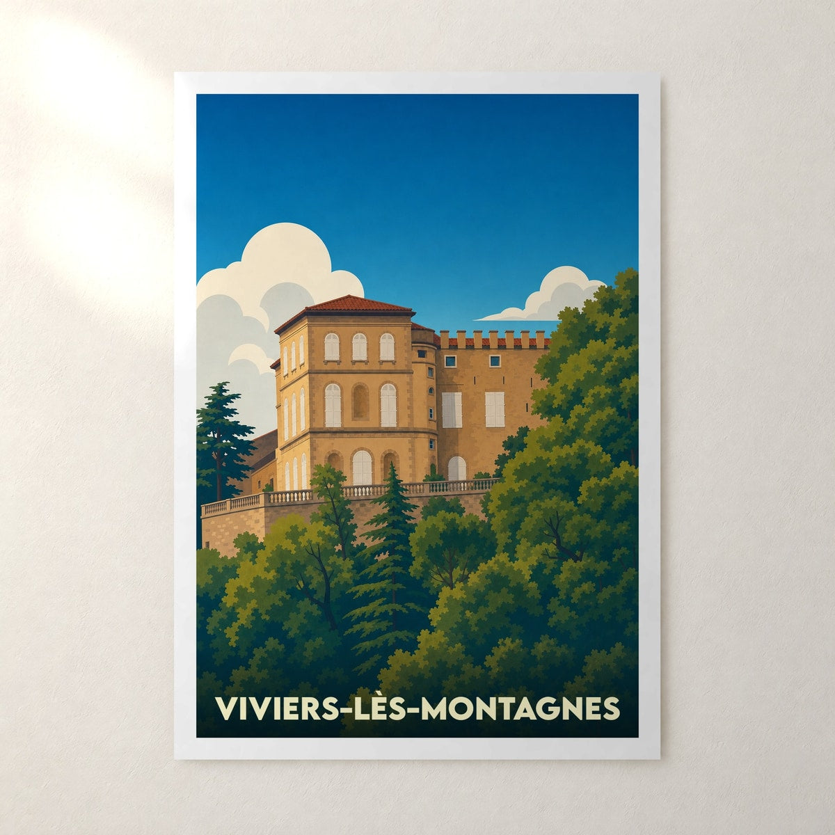 Affiche Viviers-lès-Montagnes – sans cadre, accrochée au mur