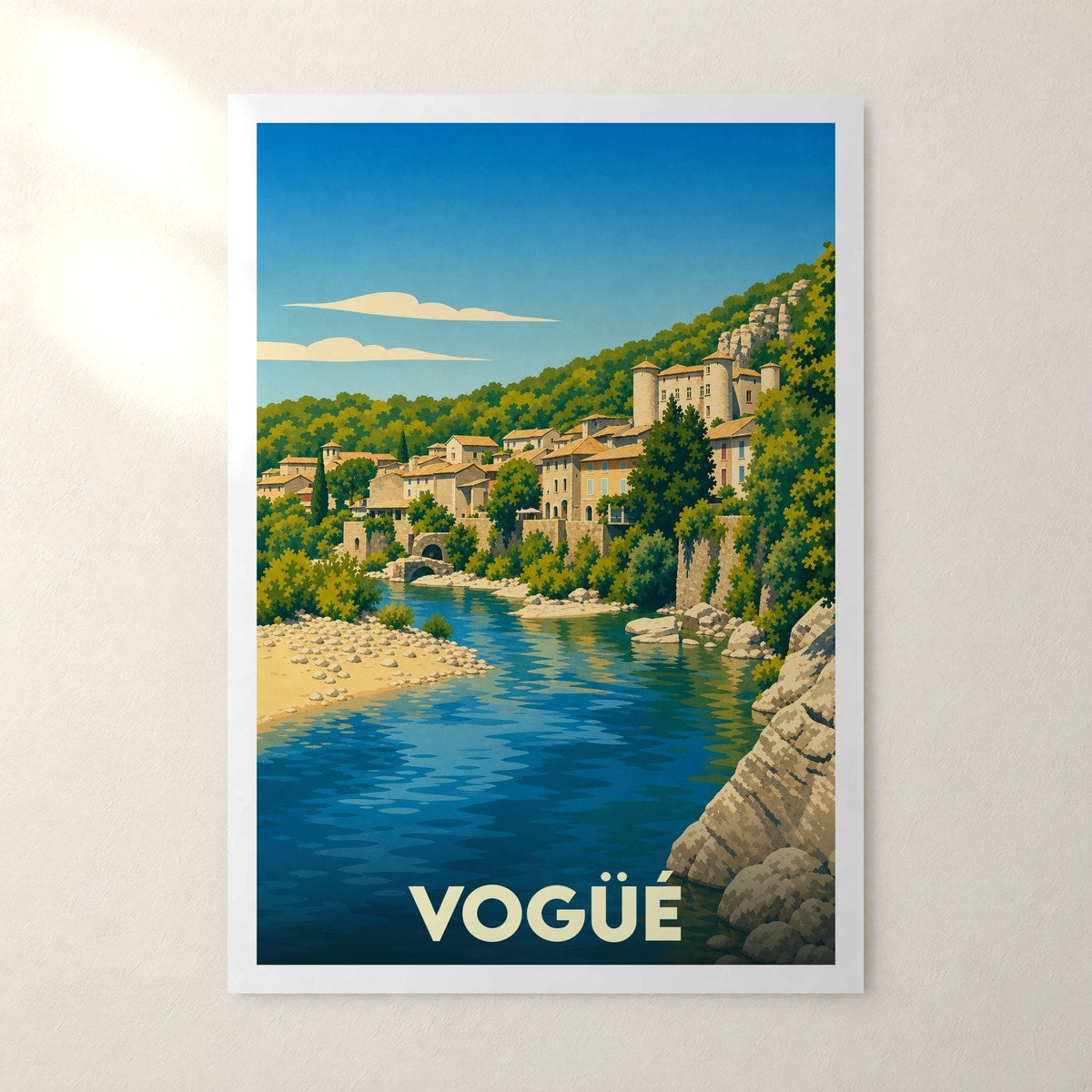 Affiche Vogüé – sans cadre, accrochée au mur