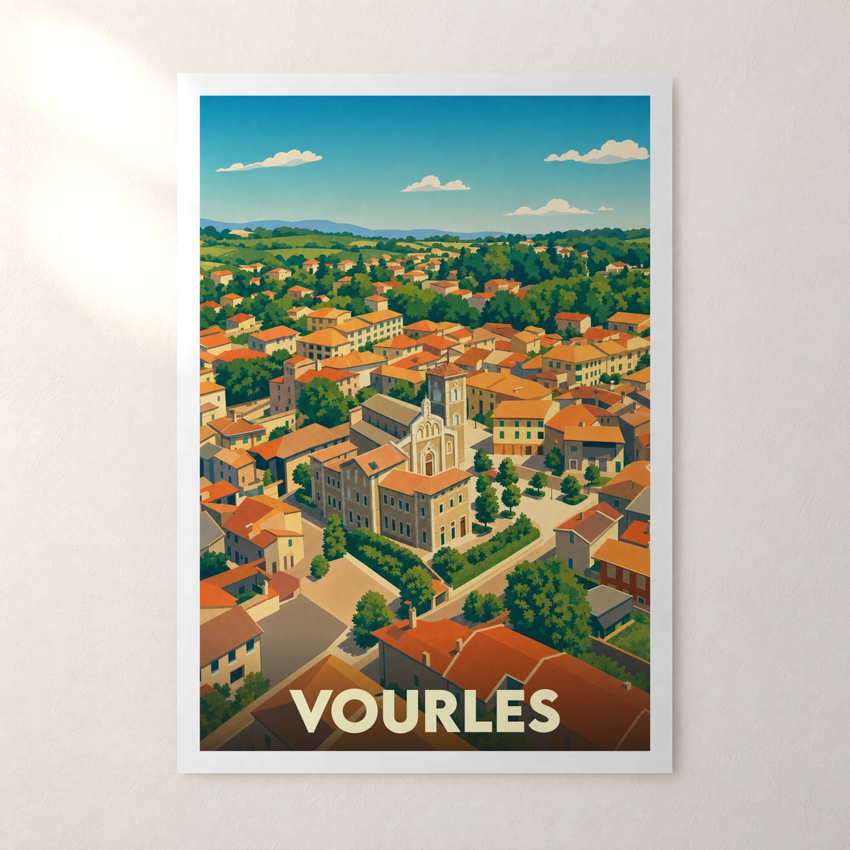 Affiche Vourles – sans cadre, accrochée au mur