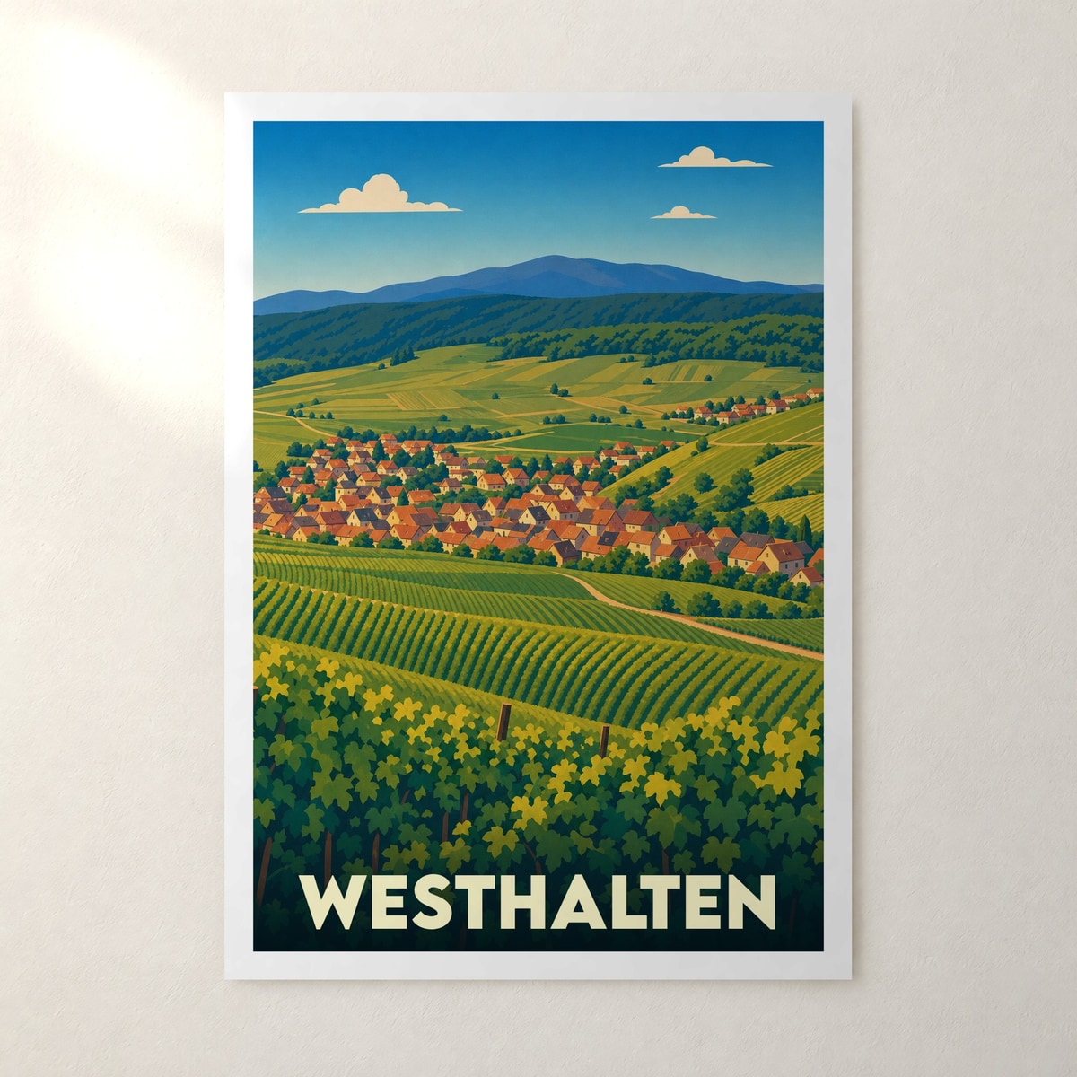Affiche Westhalten – sans cadre, accrochée au mur