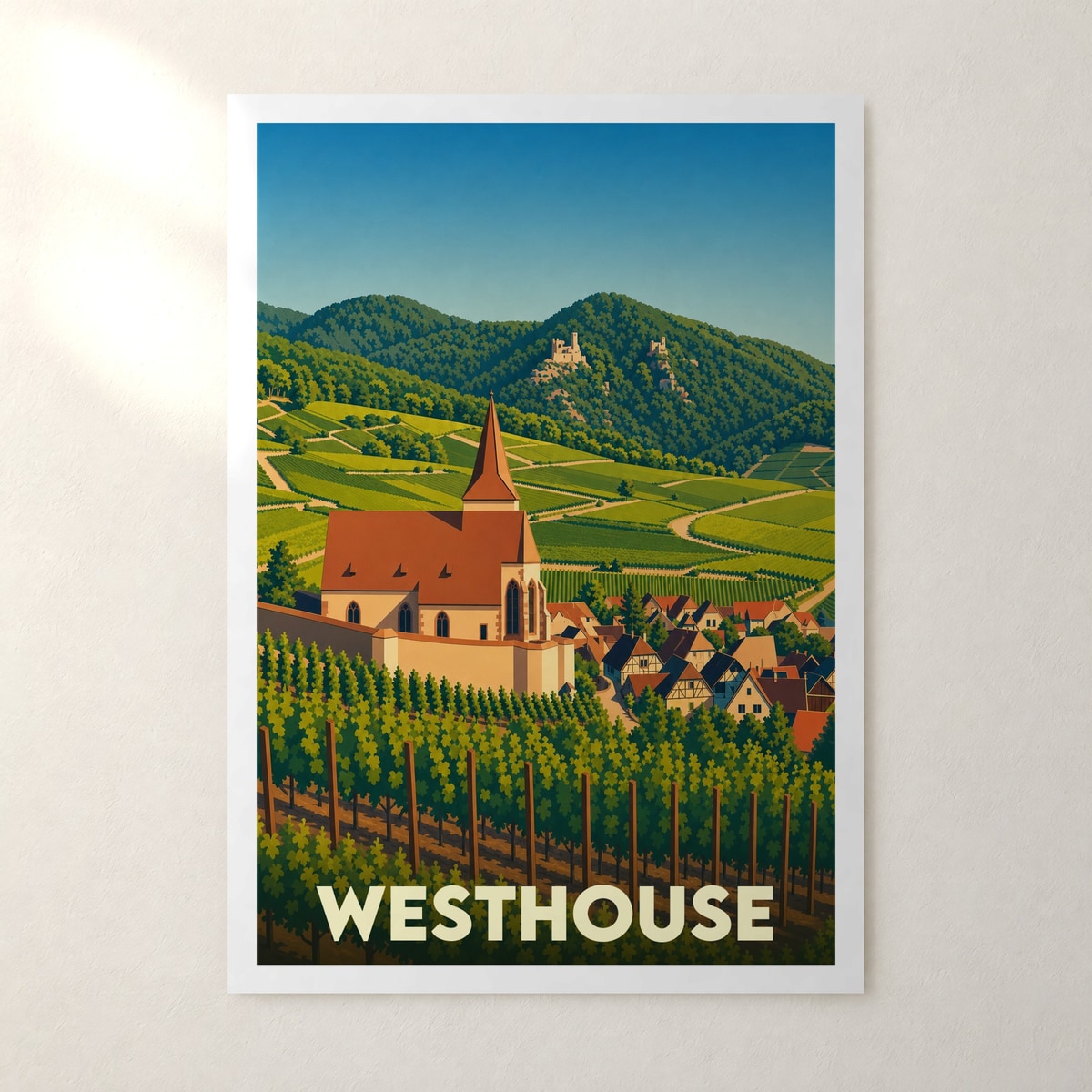 Affiche Westhouse – sans cadre, accrochée au mur