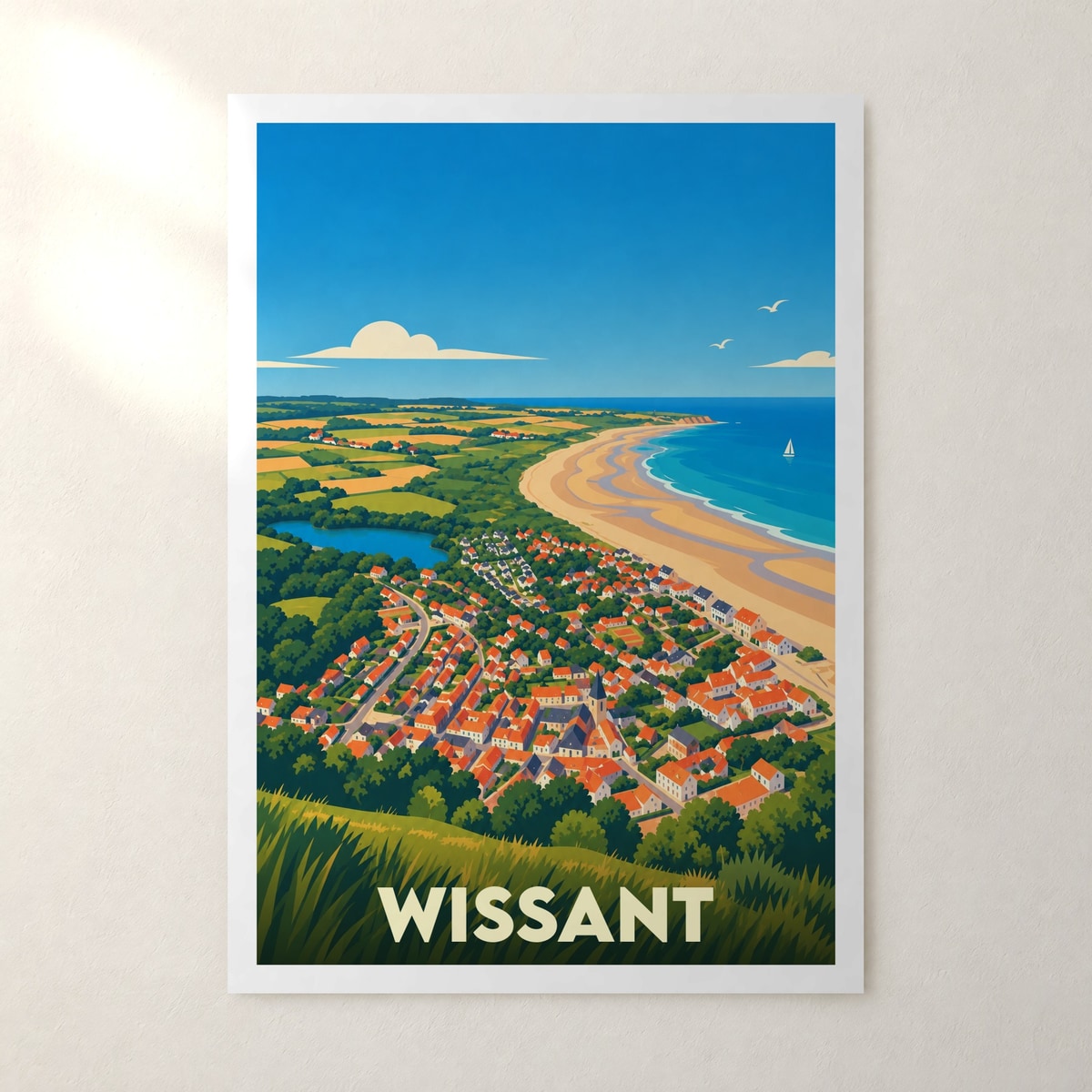 Affiche Wissant – sans cadre, accrochée au mur