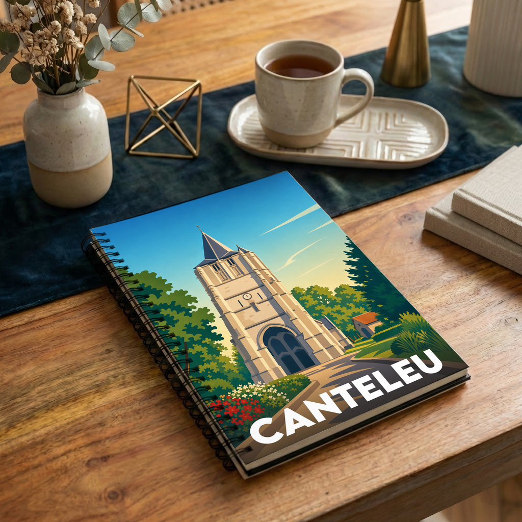Carnet souvenir de la ville de Canteleu avec une illustration stylisée.
