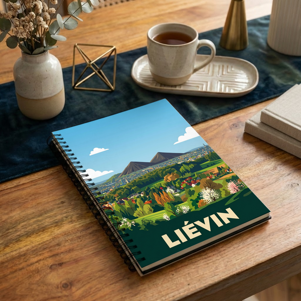 Carnet souvenir de la ville de Liévin avec une illustration stylisée.