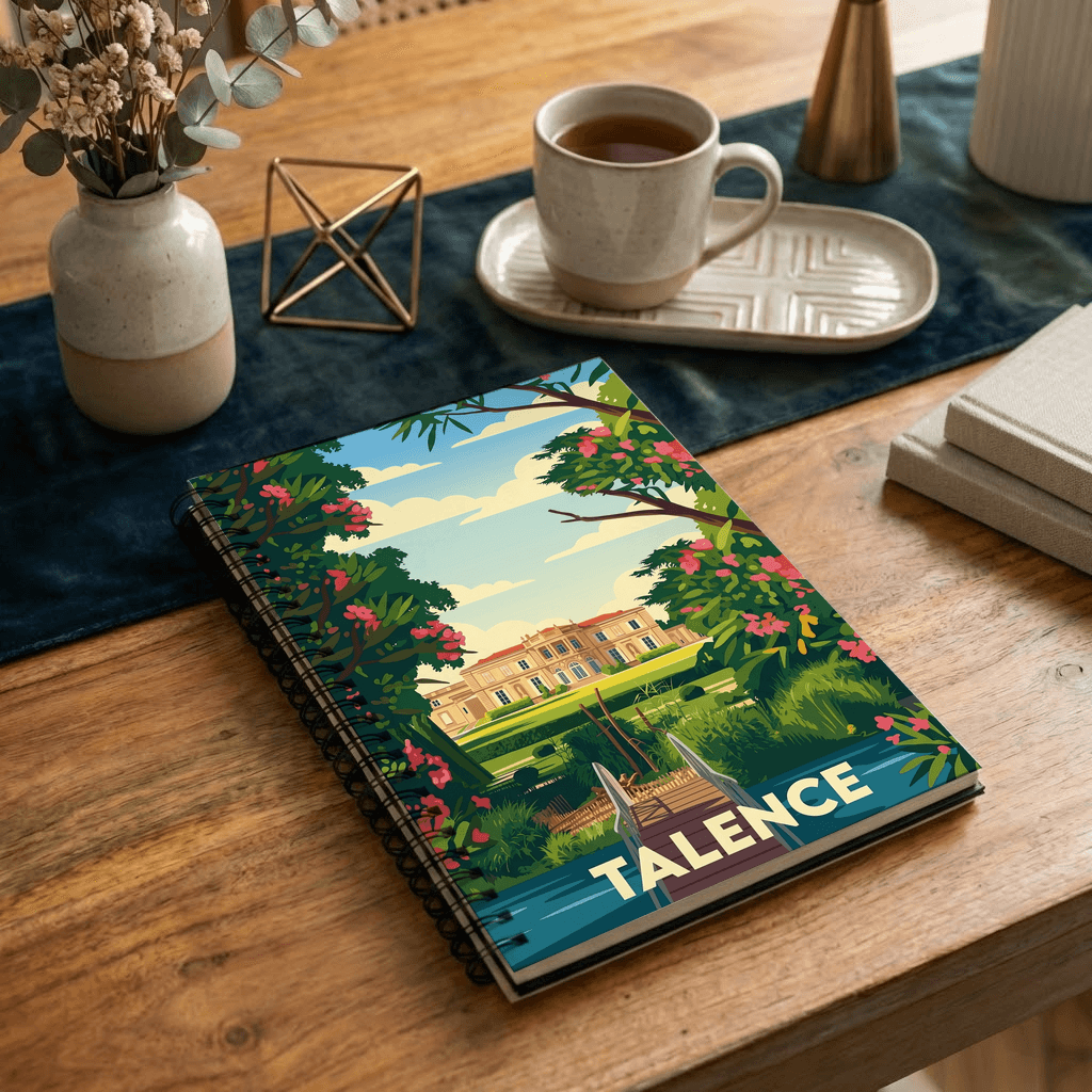 Carnet souvenir de la ville de Talence avec une illustration stylisée.