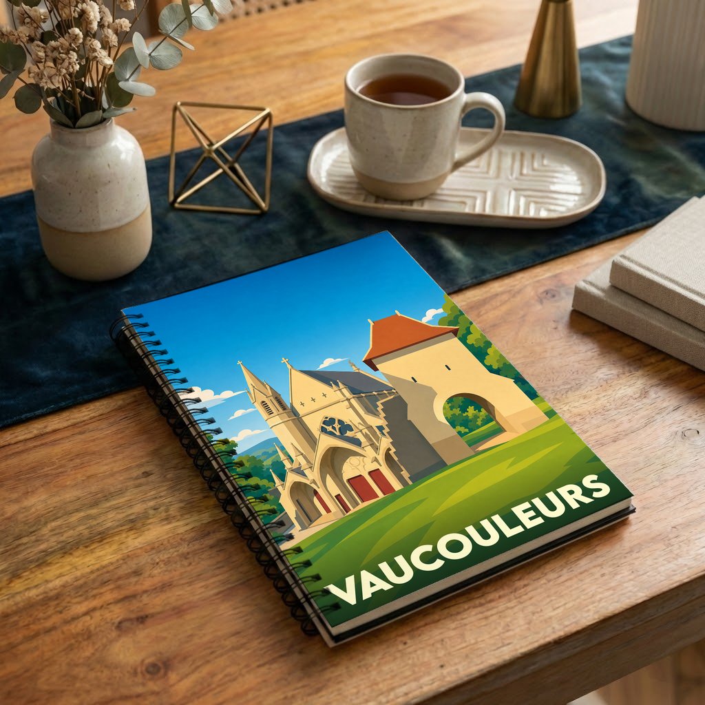 Carnet souvenir de la ville de Vaucouleurs avec une illustration stylisée.