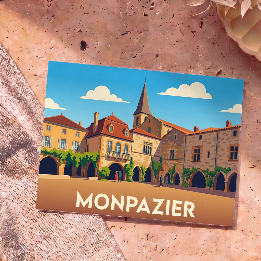 Carte postale souvenir de Monpazier