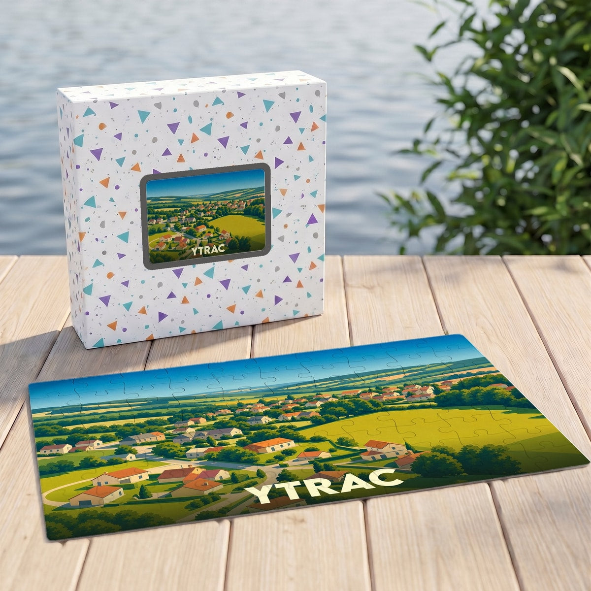 Puzzle souvenir de la ville d'Ytrac illustrant un paysage de campagne ensoleillé.