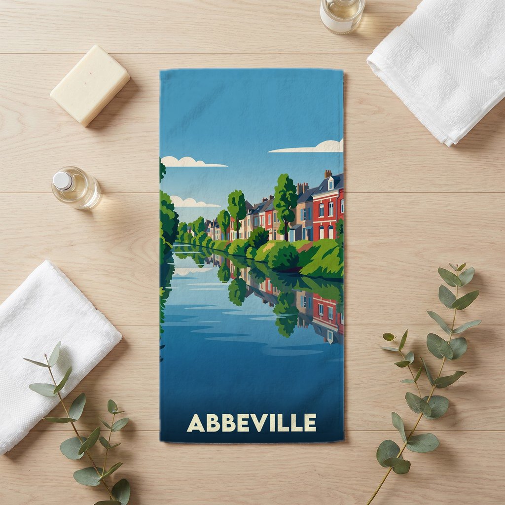 Serviette de bain 30 cm x 60 cm souvenir de Abbeville