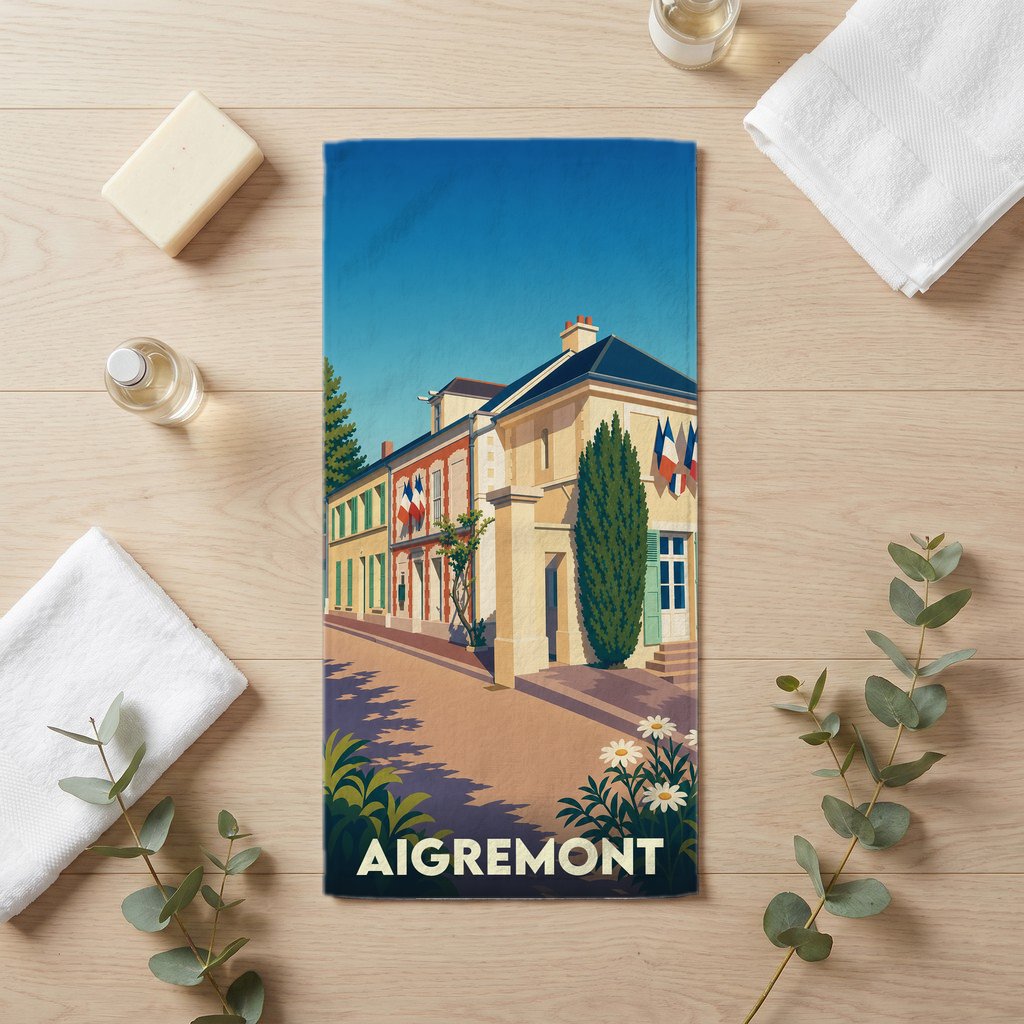 Serviette de bain 30 cm x 60 cm souvenir de Aigremont