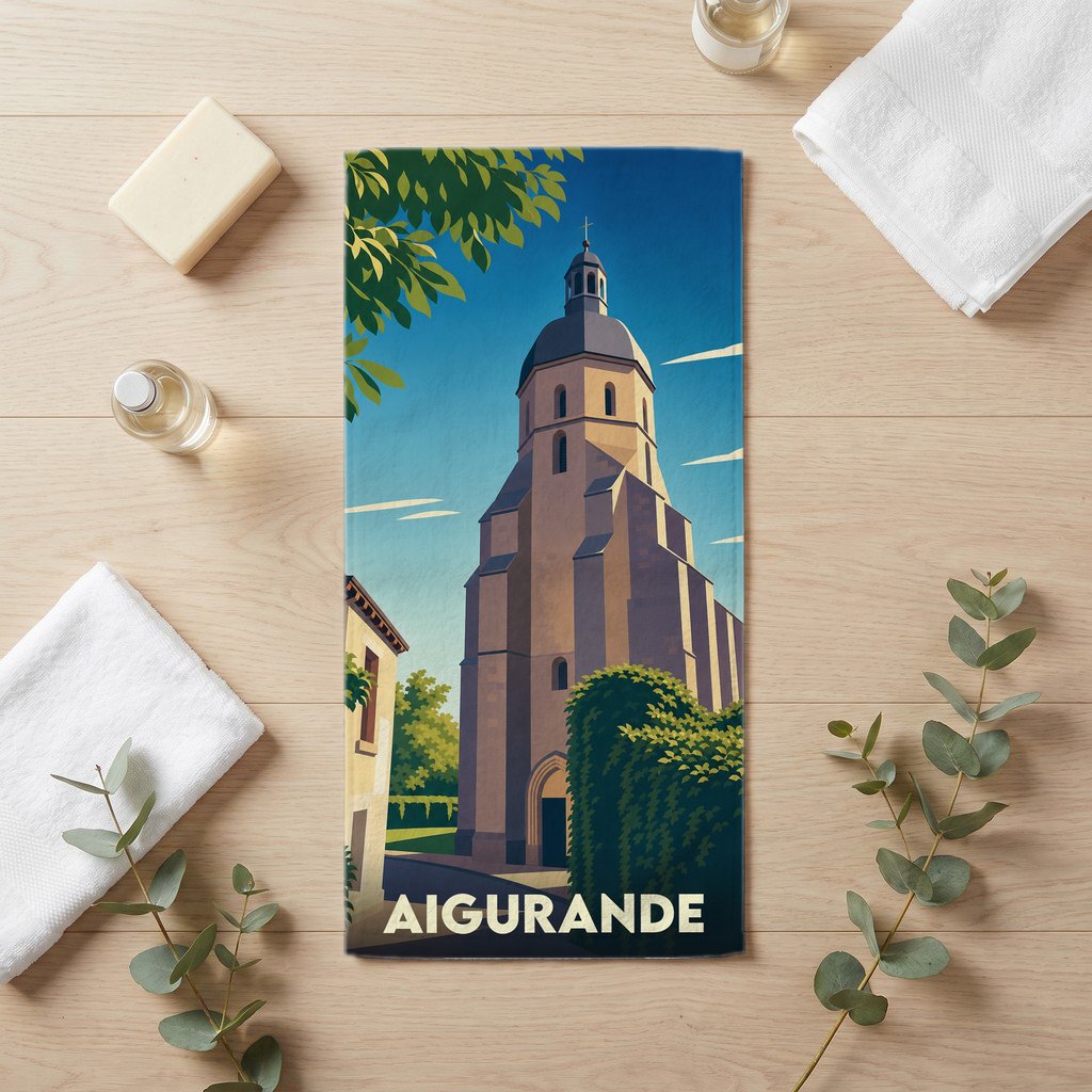 Serviette de bain 30 cm x 60 cm souvenir de Aigurande