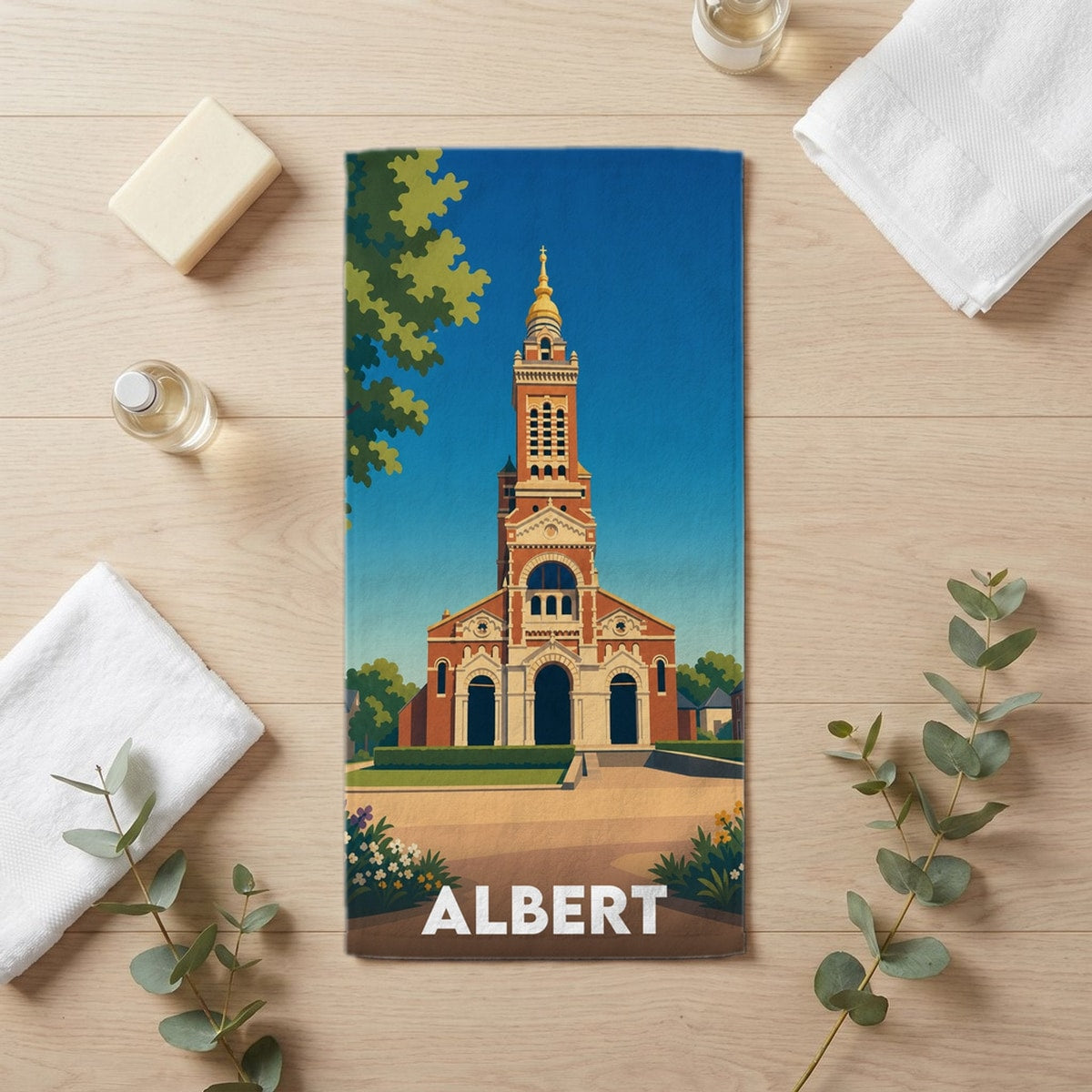 Serviette de bain 30 cm x 60 cm souvenir de Albert