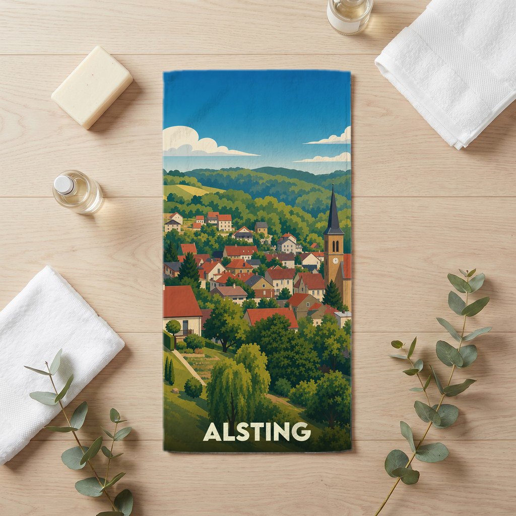 Serviette de bain 30 cm x 60 cm souvenir de Alsting