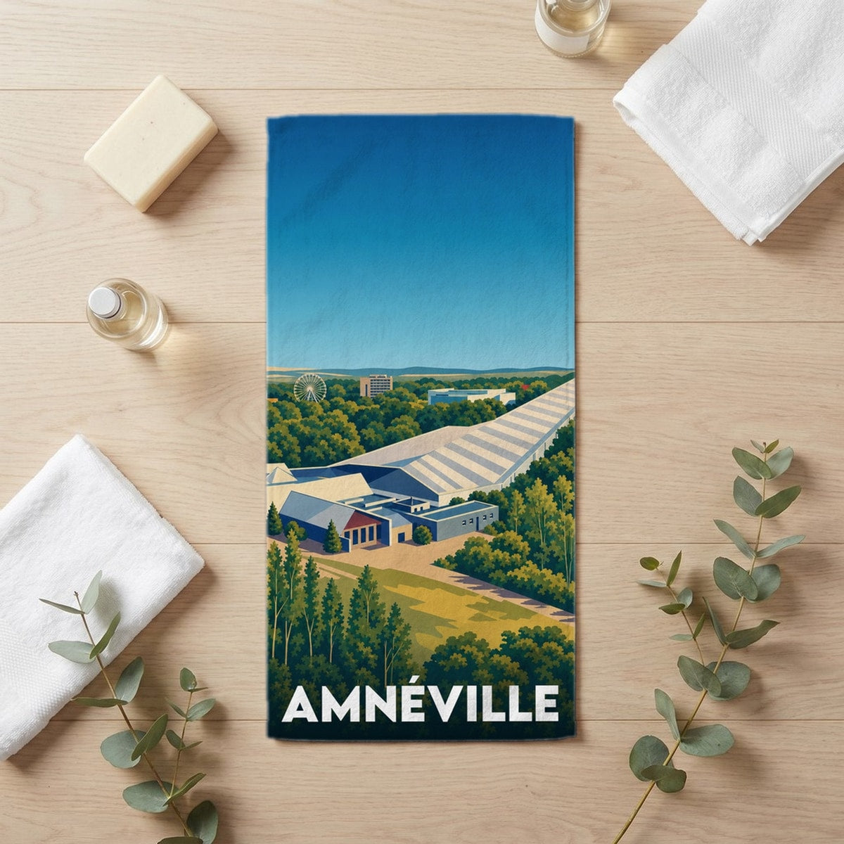 Serviette de bain 30 cm x 60 cm souvenir de Amnéville