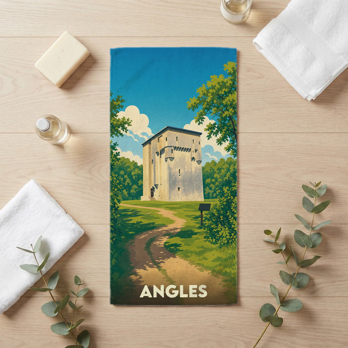 Serviette de bain 30 cm x 60 cm souvenir de Angles