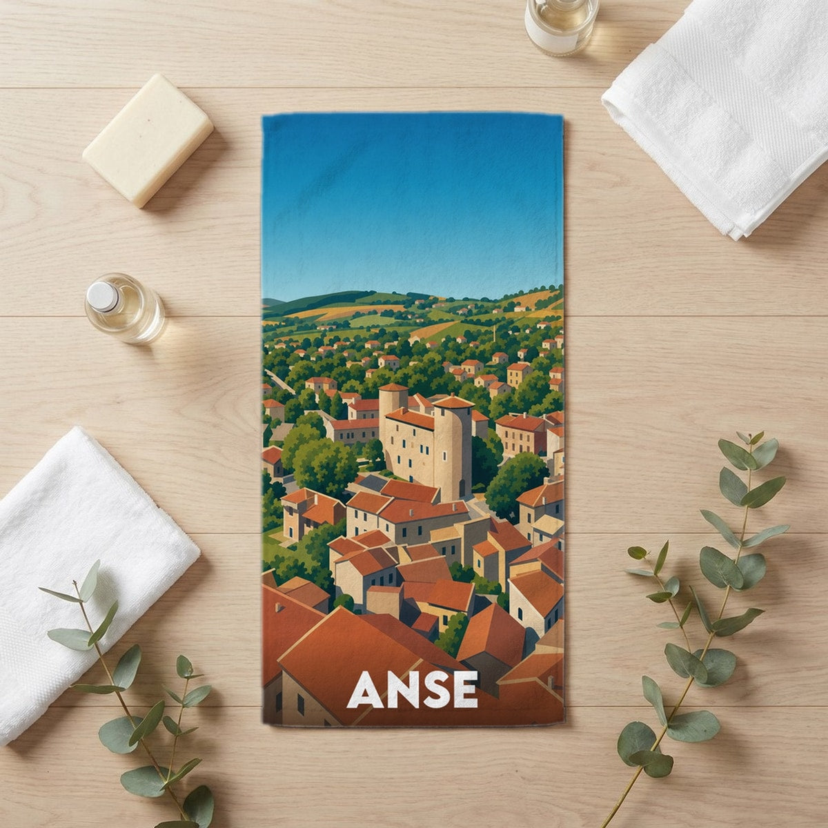 Serviette de bain 30 cm x 60 cm souvenir de Anse