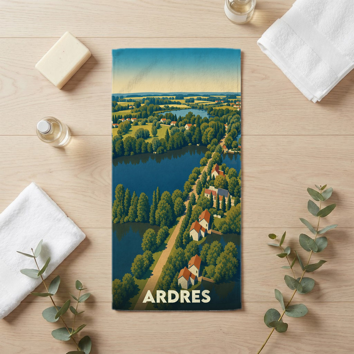 Serviette de bain 30 cm x 60 cm souvenir de Ardres