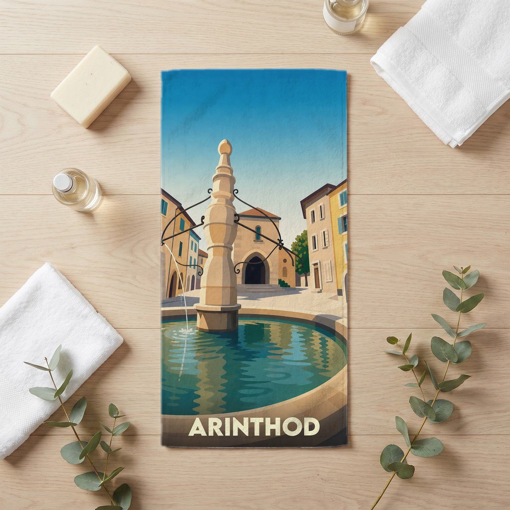 Serviette de bain 30 cm x 60 cm souvenir de Arinthod