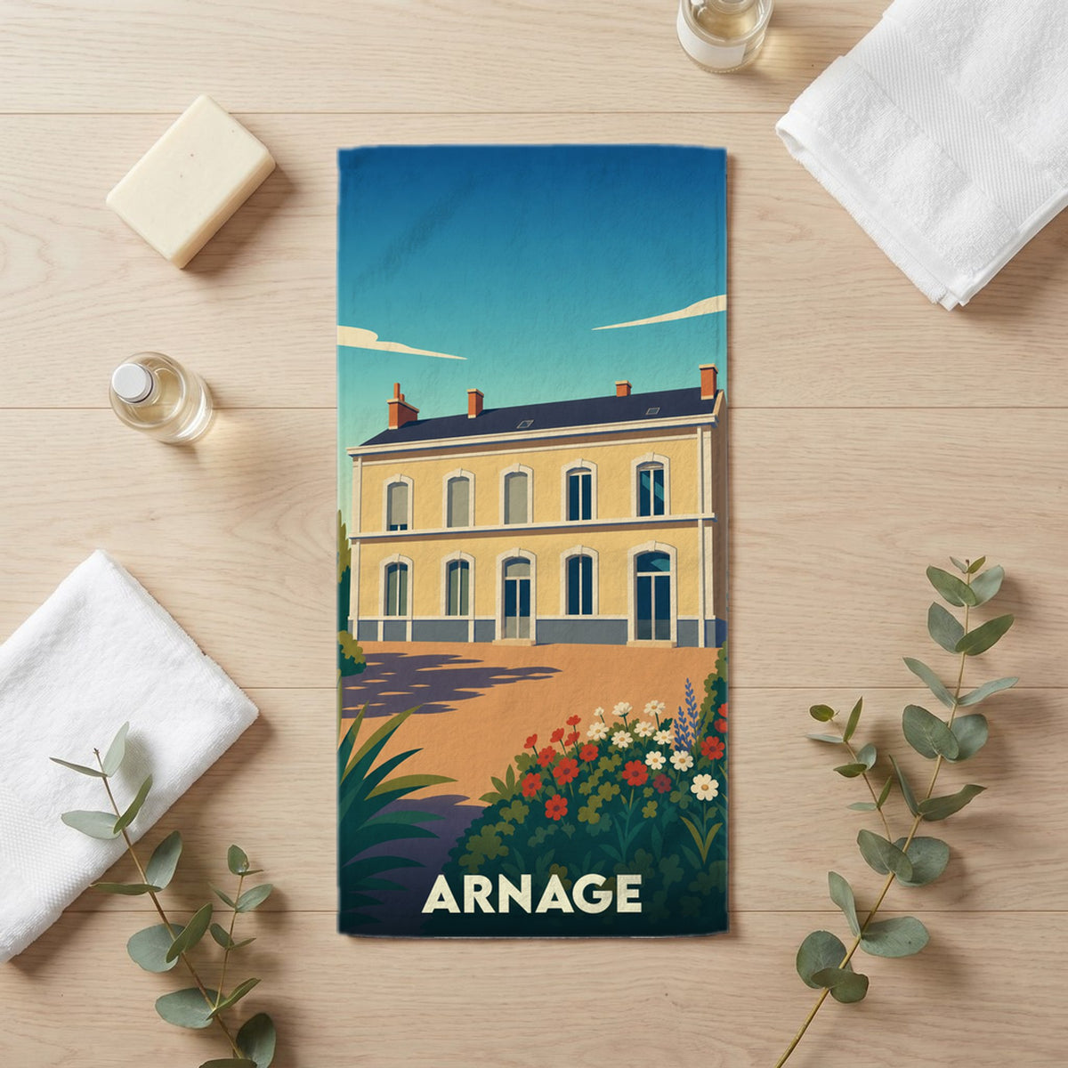 Serviette de bain 30 cm x 60 cm souvenir de Arnage