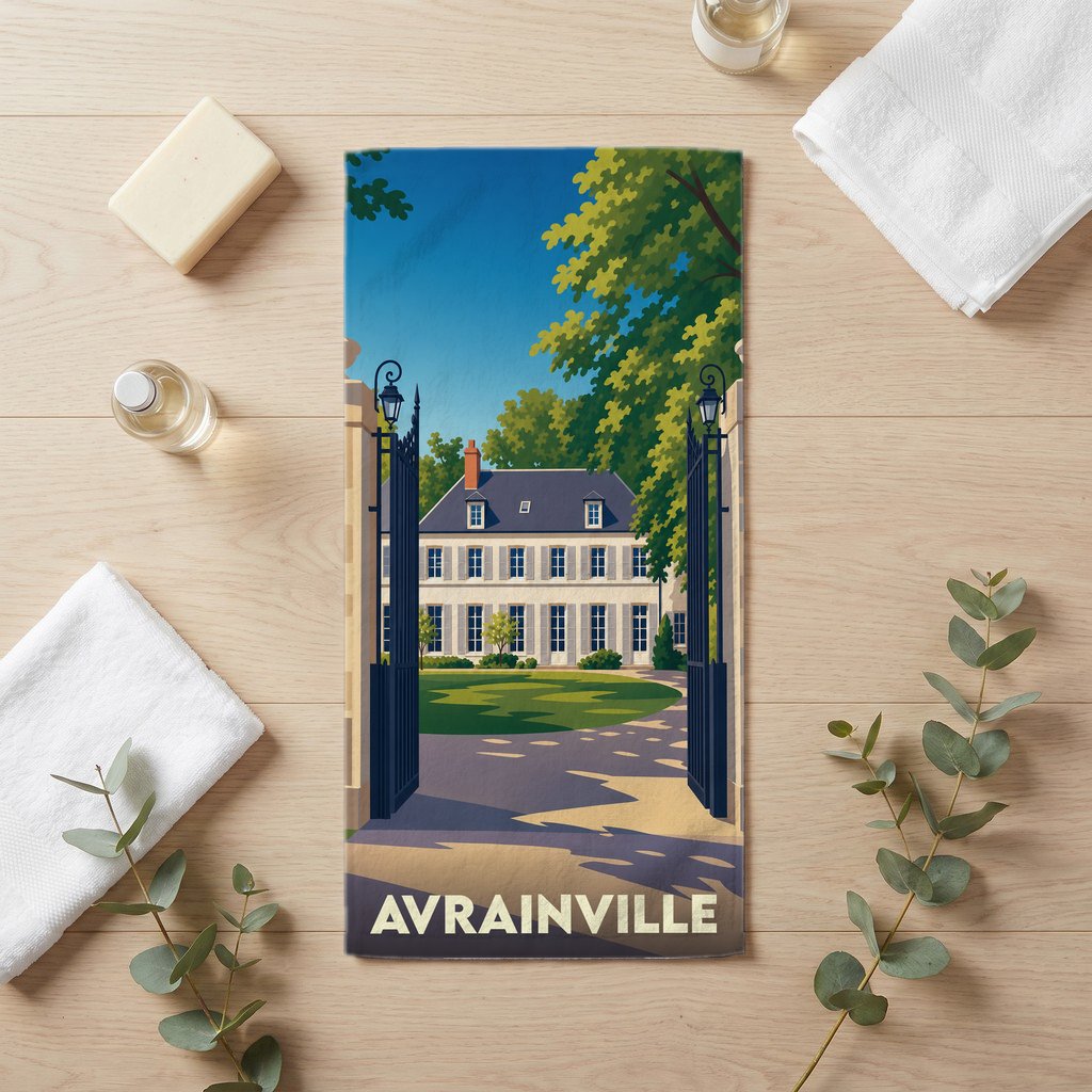 Serviette de bain 30 cm x 60 cm souvenir de Avrainville