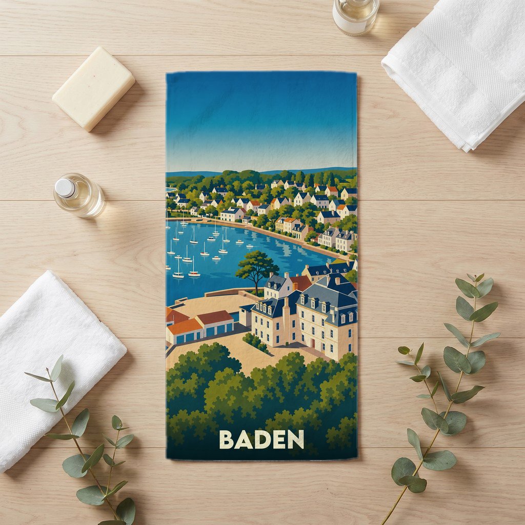 Serviette de bain 30 cm x 60 cm souvenir de Baden