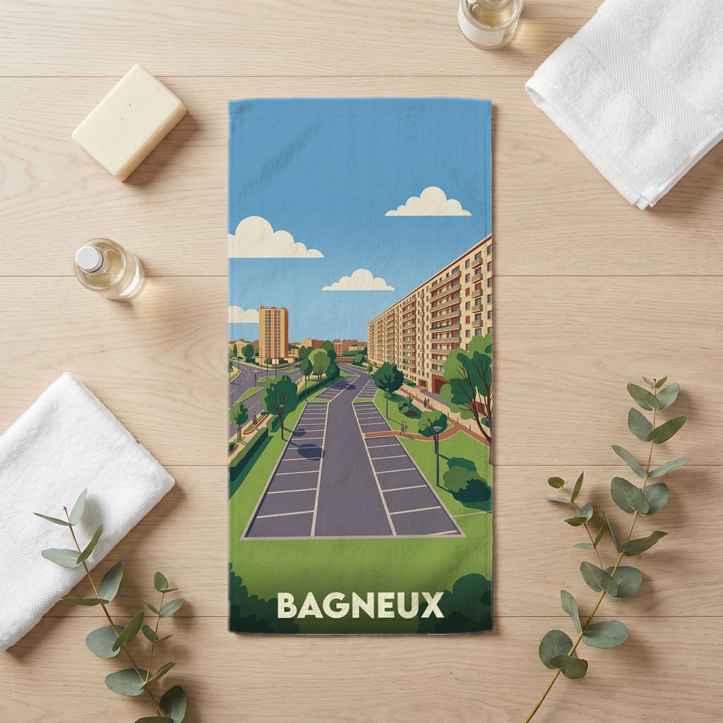 Serviette de bain 30 cm x 60 cm souvenir de Bagneux