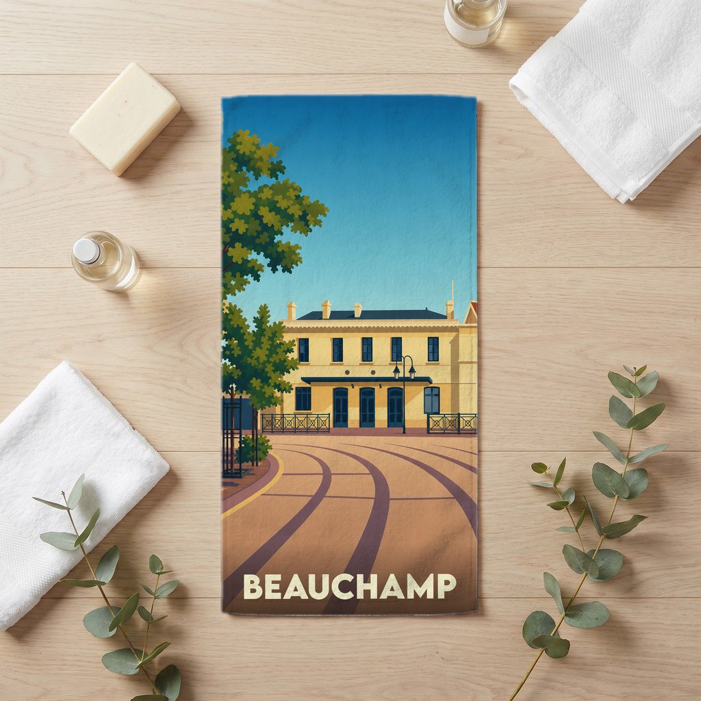 Serviette de bain 30 cm x 60 cm souvenir de Beauchamp