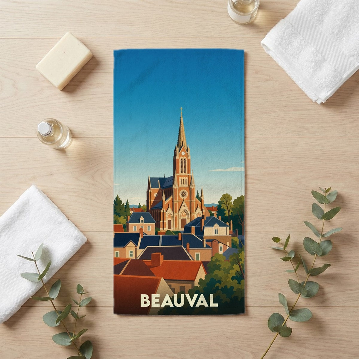 Serviette de bain 30 cm x 60 cm souvenir de Beauval