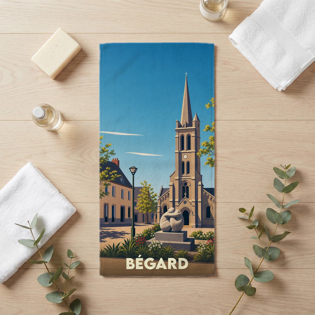 Serviette de bain 30 cm x 60 cm souvenir de Bégard