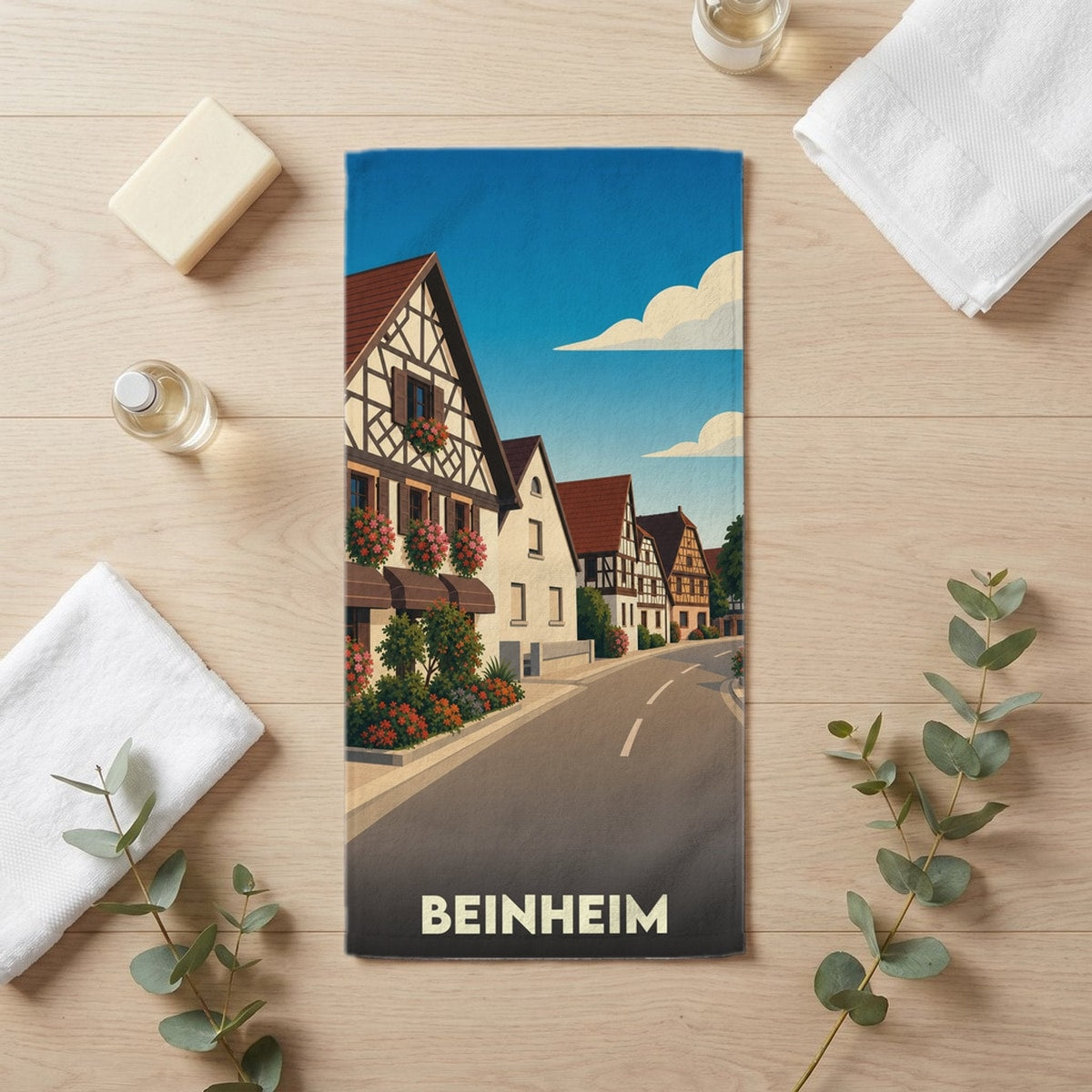 Serviette de bain 30 cm x 60 cm souvenir de Beinheim