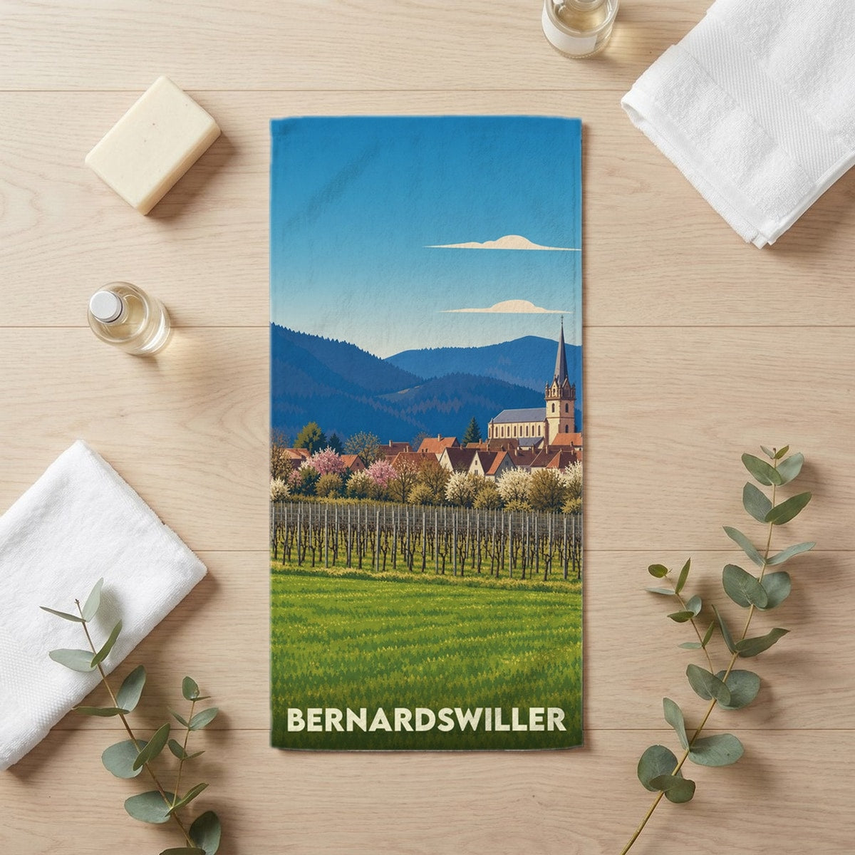 Serviette de bain 30 cm x 60 cm souvenir de Bernardswiller
