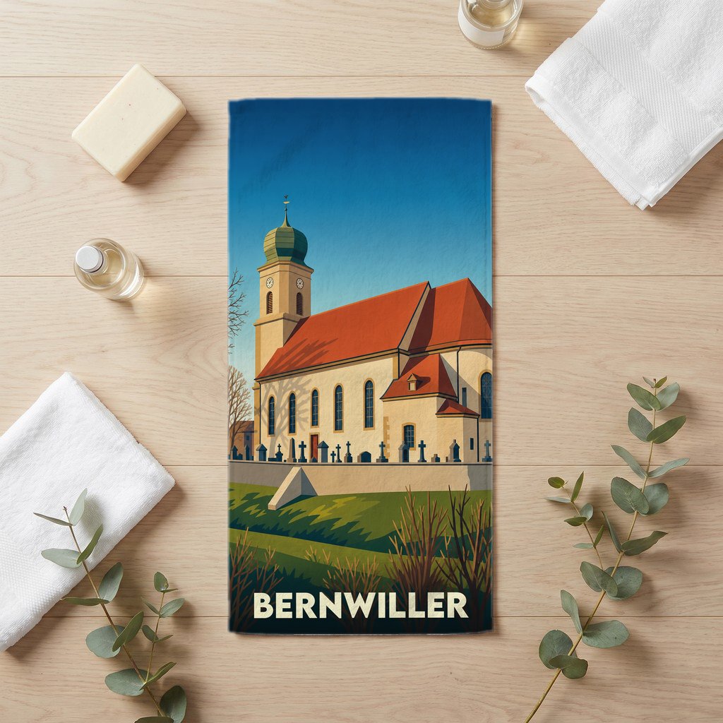 Serviette de bain 30 cm x 60 cm souvenir de Bernwiller
