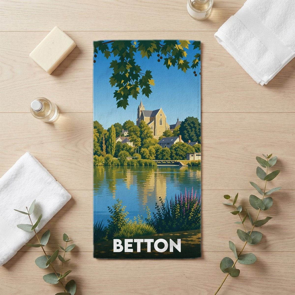 Serviette de bain 30 cm x 60 cm souvenir de Betton