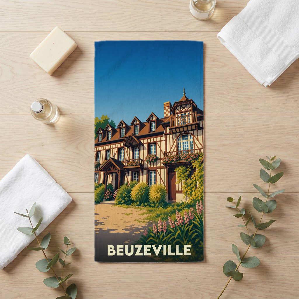 Serviette de bain 30 cm x 60 cm souvenir de Beuzeville