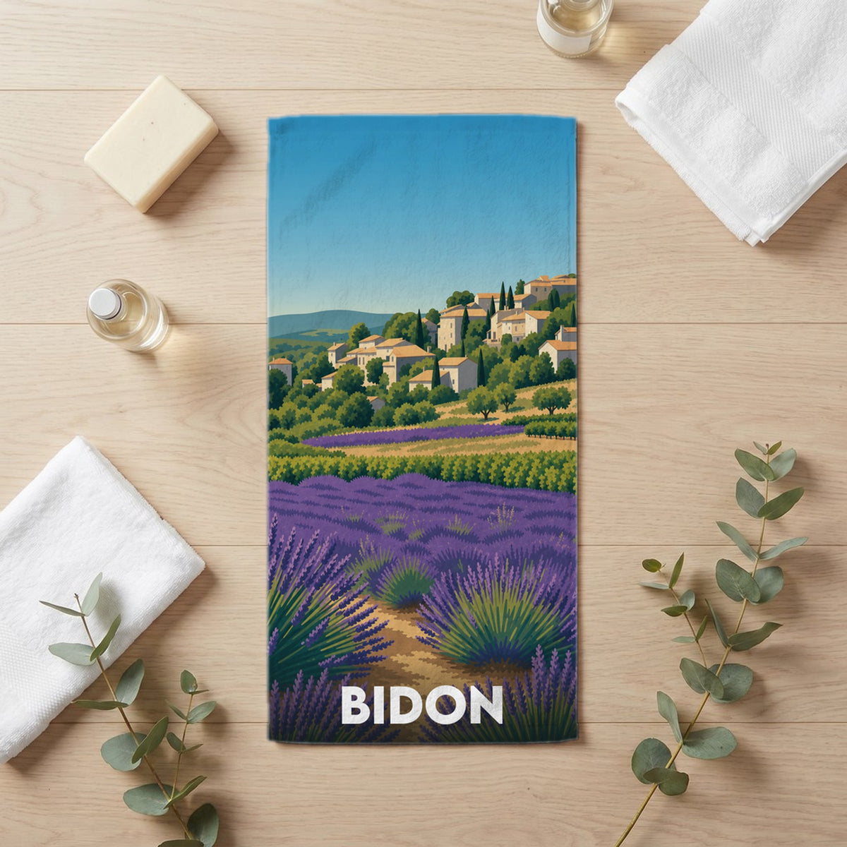 Serviette de bain 30 cm x 60 cm souvenir de Bidon