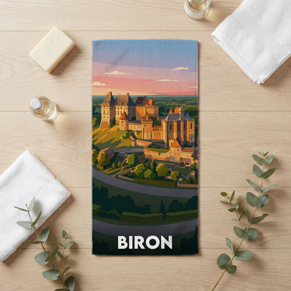 Serviette de bain 30 cm x 60 cm souvenir de Biron