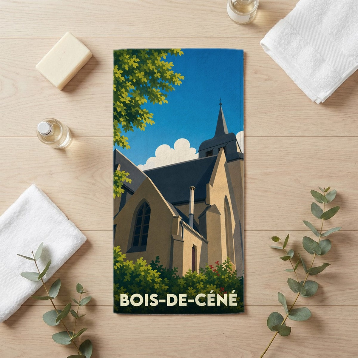 Serviette de bain 30 cm x 60 cm souvenir de Bois-de-Céné