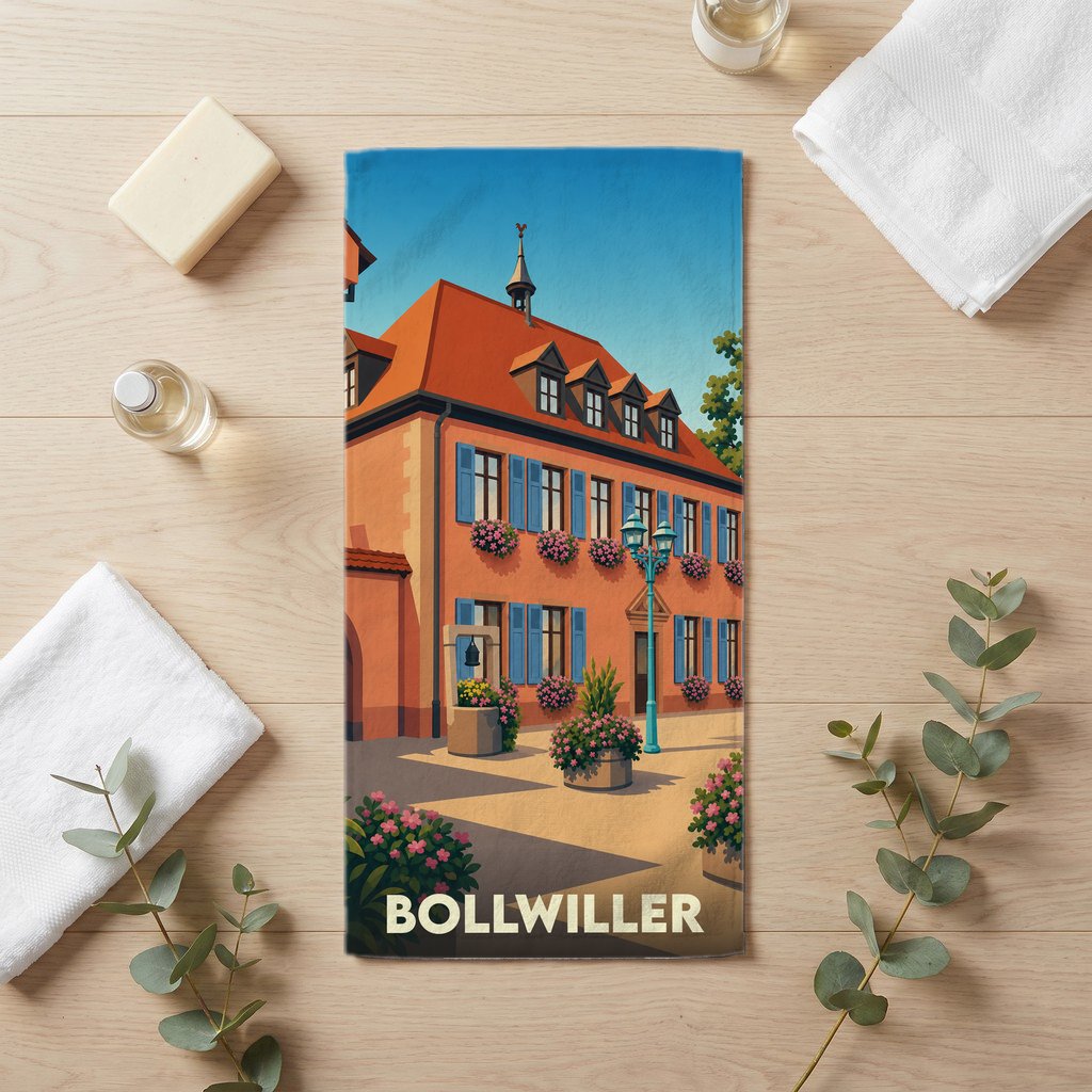 Serviette de bain 30 cm x 60 cm souvenir de Bollwiller