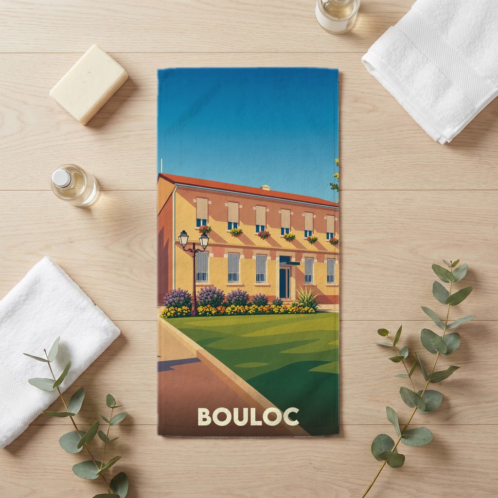 Serviette de bain 30 cm x 60 cm souvenir de Bouloc