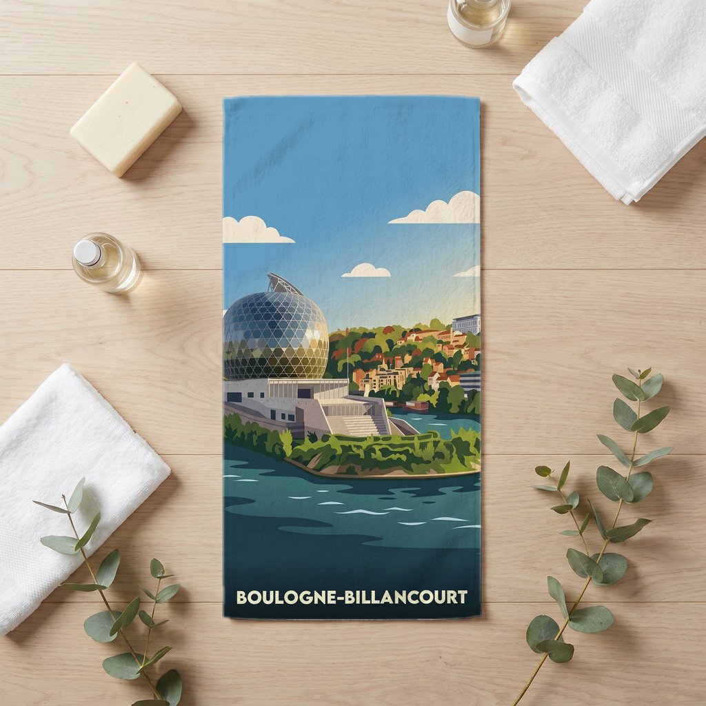 Serviette de bain 30 cm x 60 cm souvenir de Boulogne-Billancourt