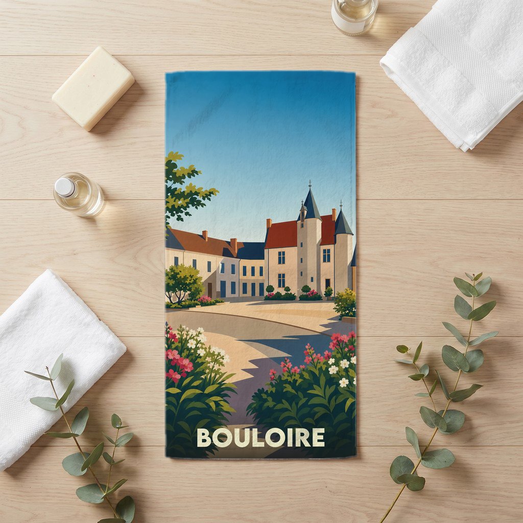 Serviette de bain 30 cm x 60 cm souvenir de Bouloire