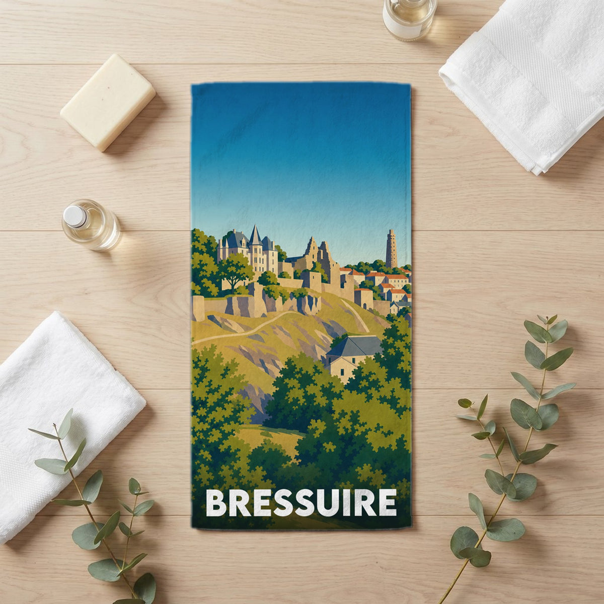 Serviette de bain 30 cm x 60 cm souvenir de Bressuire