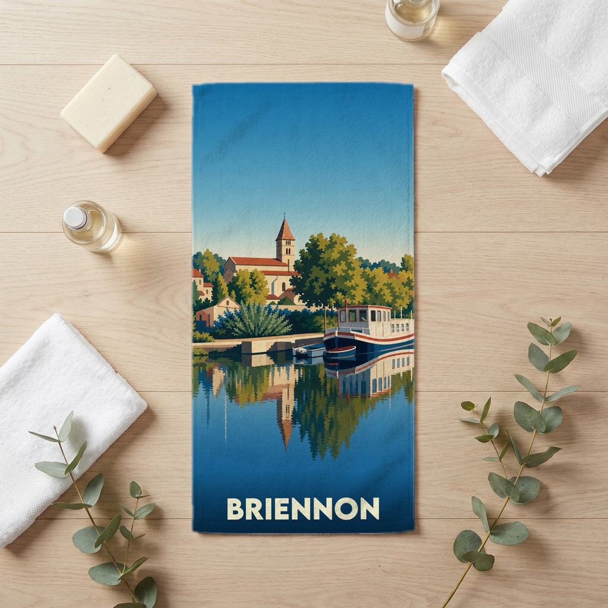 Serviette de bain 30 cm x 60 cm souvenir de Briennon