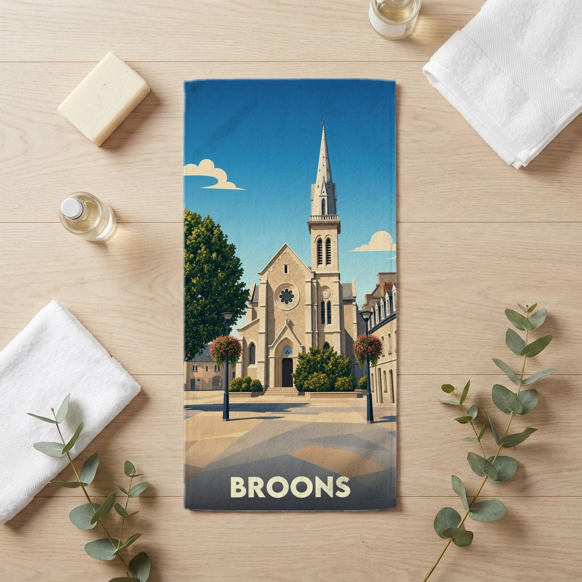 Serviette de bain 30 cm x 60 cm souvenir de Broons