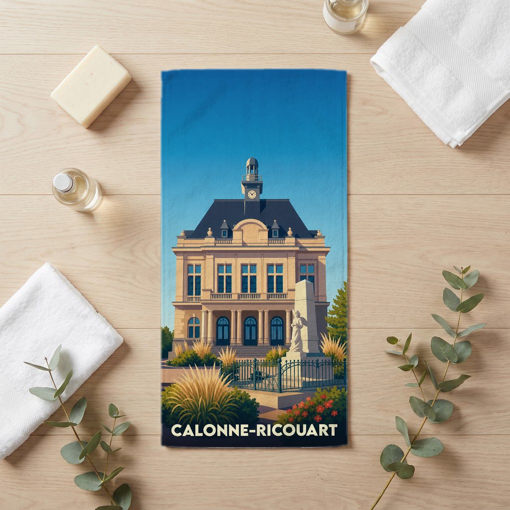 Serviette de bain 30 cm x 60 cm souvenir de Calonne-Ricouart
