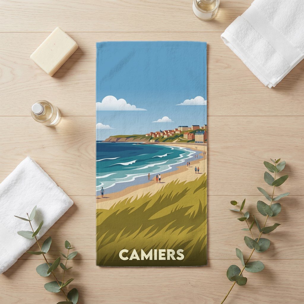 Serviette de bain 30 cm x 60 cm souvenir de Camiers