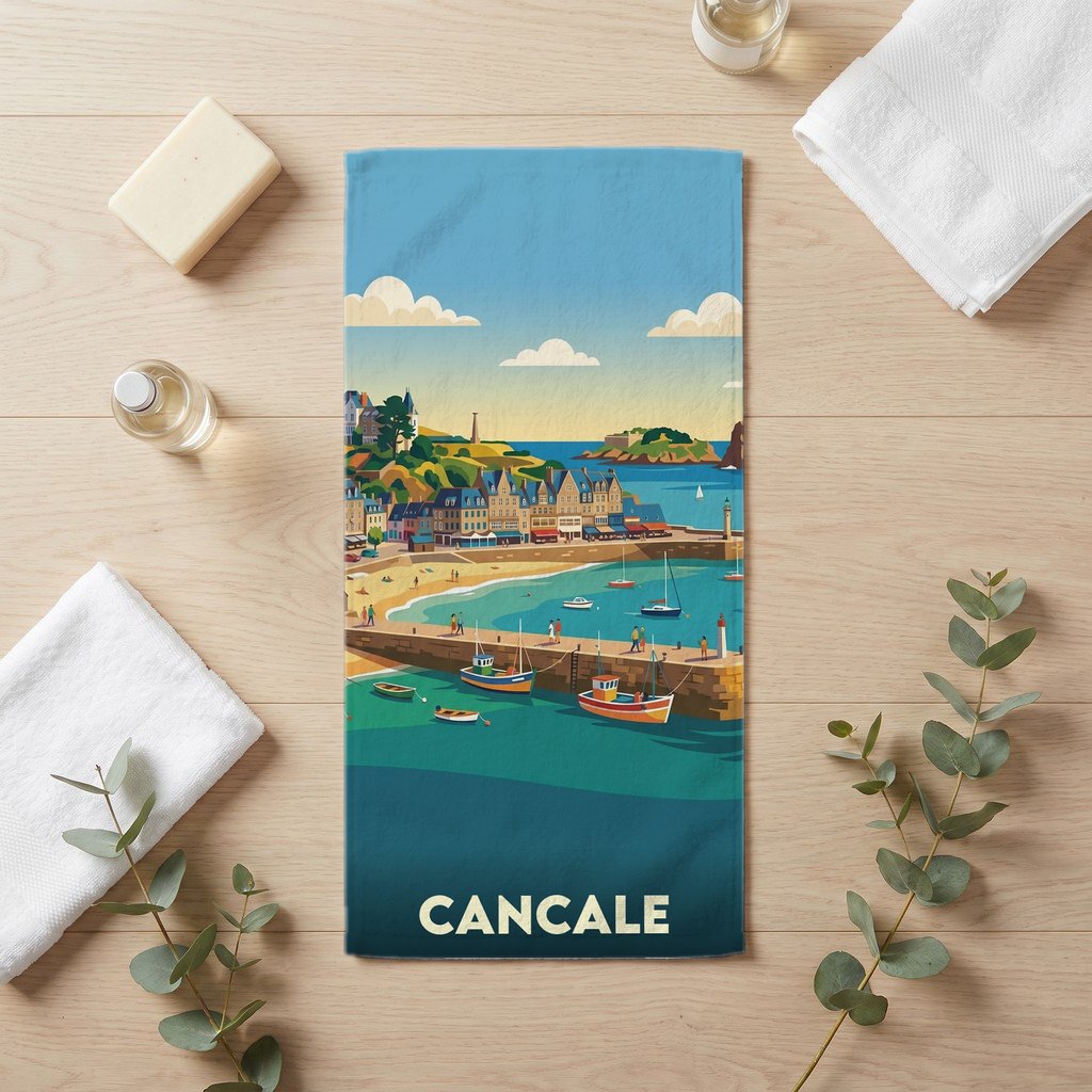Serviette de bain 30 cm x 60 cm souvenir de Cancale